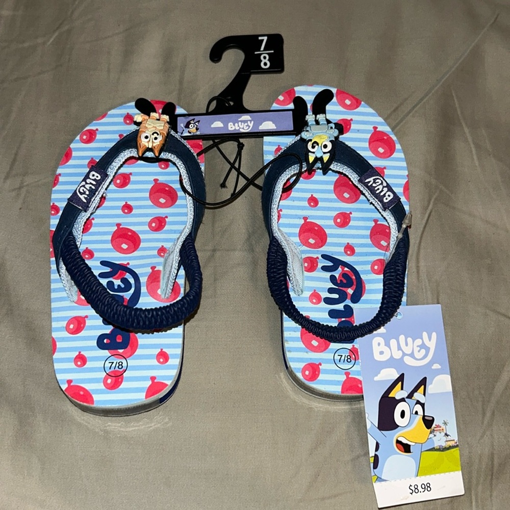 Bluey Toddler Flip Flops with Heel Strap